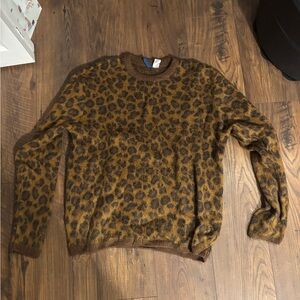 Leopard Print Brown Sweater